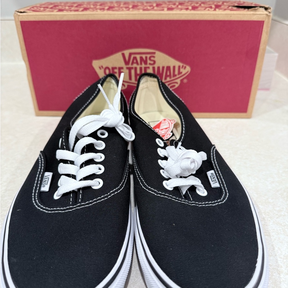 Vans Black and White Canvas Shoes